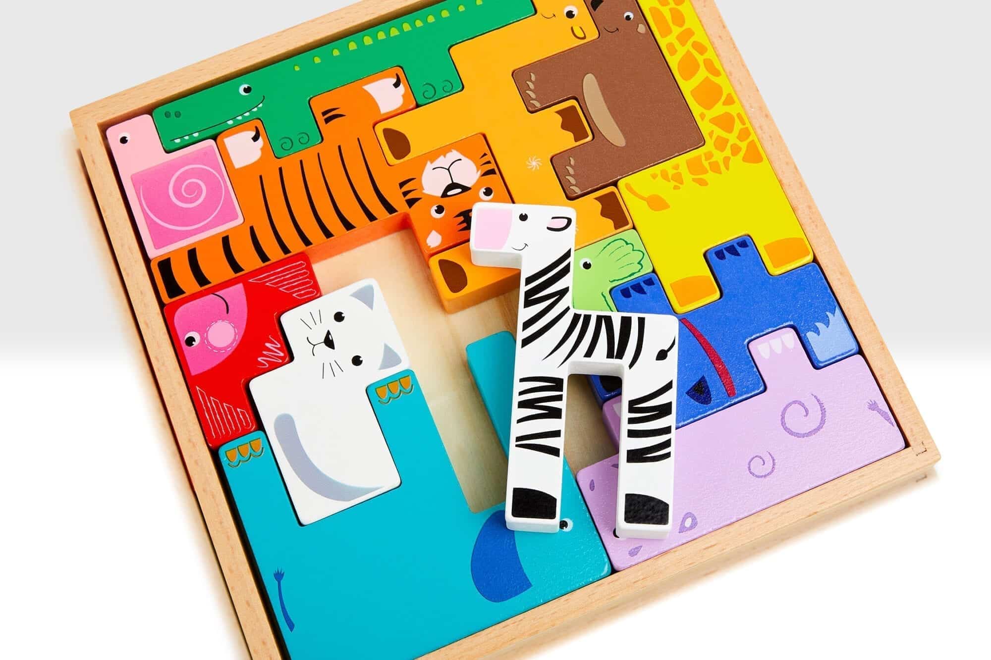 Animal Building Block Puzzle | Wooden Toys | Beehive Toy Factory