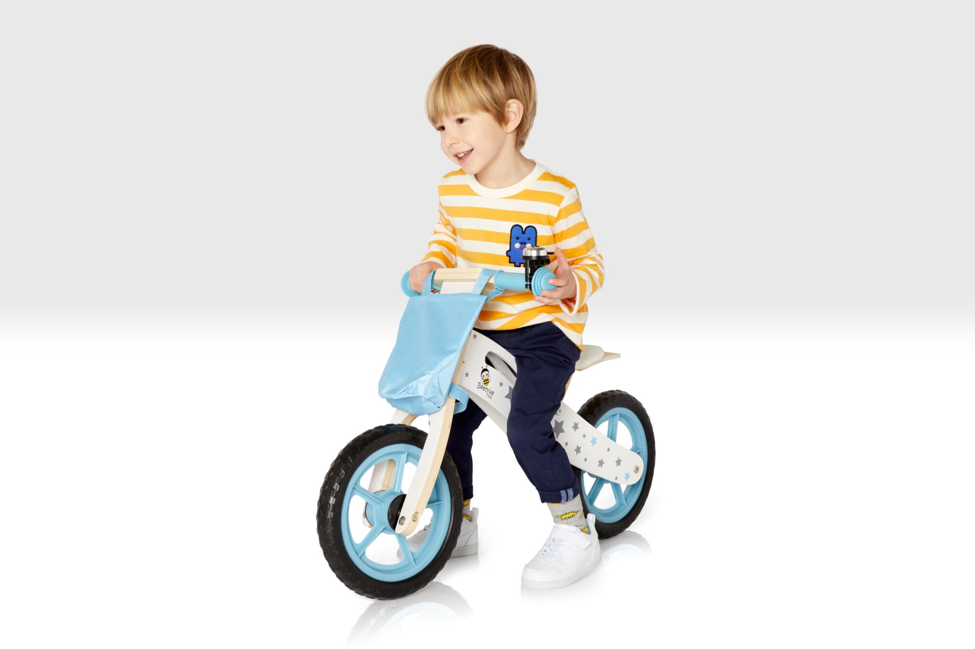 Blue Balance Bike with boy