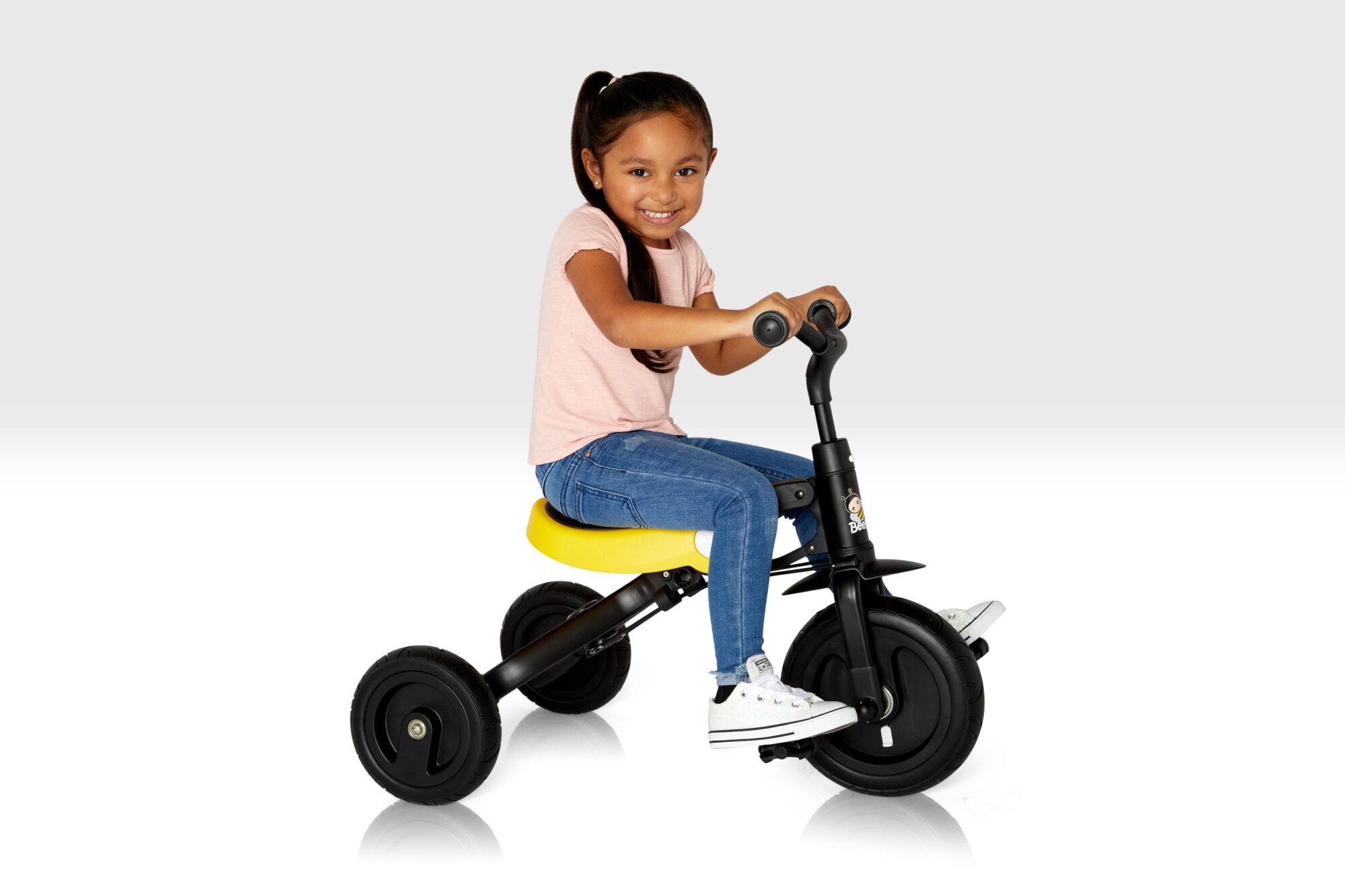No Pedals Lil' Rider 2-in-1 Wooden Balance Bike & Push Tricycle- Ride-On Toy with Easy Grip Handles Ages 18 Months and Up Red Rubber Wheels for Boys and Girls 